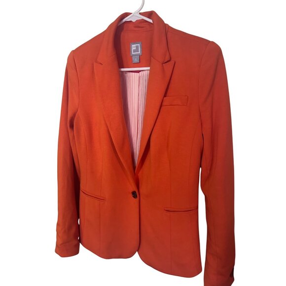 JCP orange blazer jacket single button size M - Picture 3 of 6